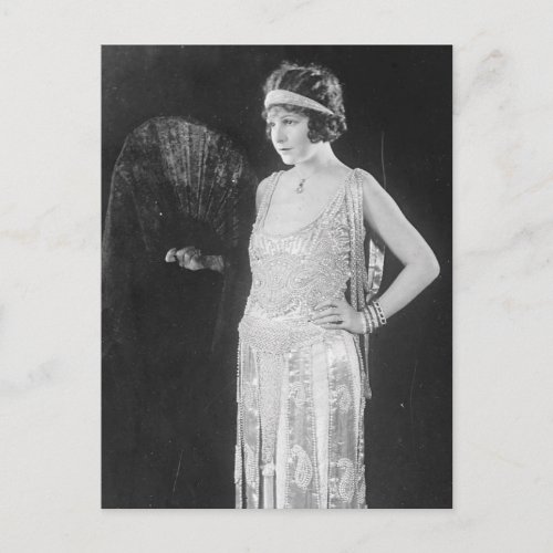 1920s Flapper girl Vintage black and white photo Postcard