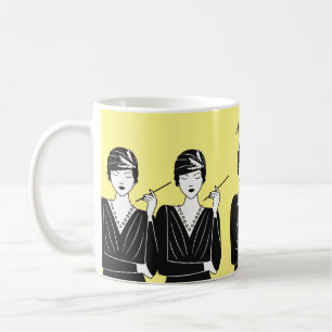 1920s Flapper Glam Model theme. Editable name Coffee Mug