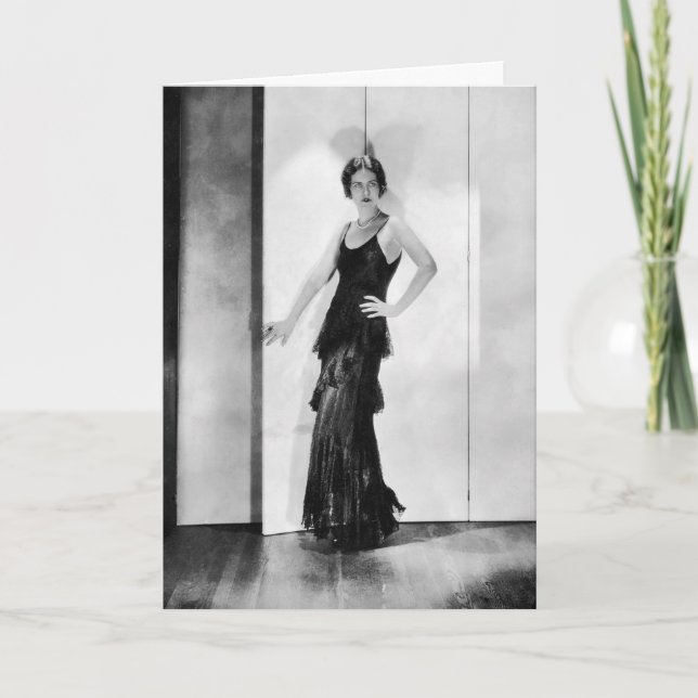 1920s Flapper Glamor Girl Photo Birthday Card (Front)
