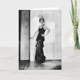 1920s Flapper Glamor Girl Photo Birthday Card