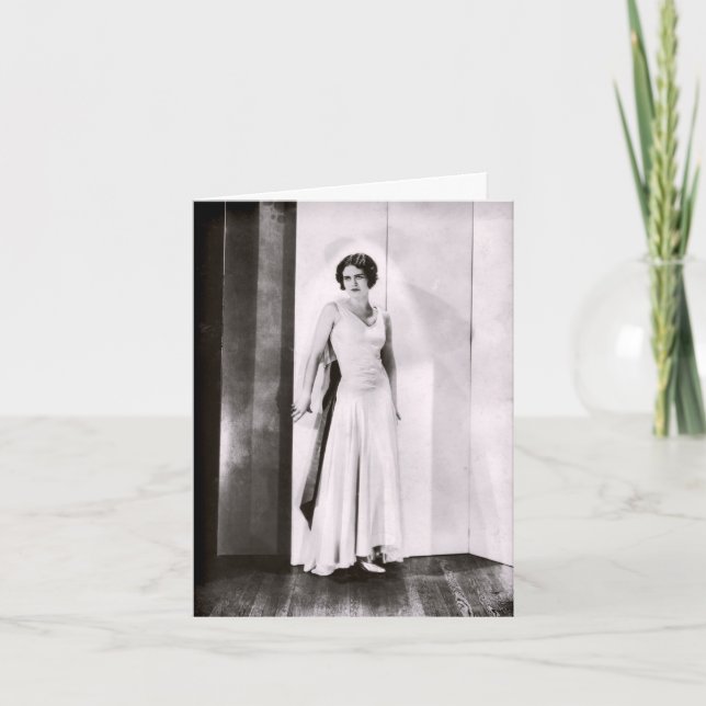 1920s Flapper Glamor Girl Photo Birthday Card (Front)