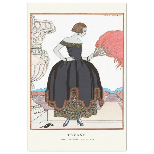 1920s FRENCH ART DECO PAVANE EVENING ROSE Tissue Paper