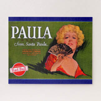 1920s fruit crate label Paula from Santa Paula Jigsaw Puzzle