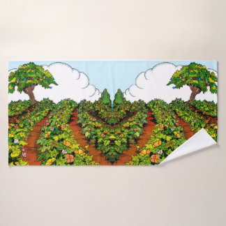 1920s garden print bath towel set