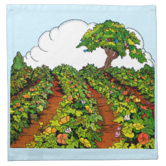 1920s garden print cloth napkin