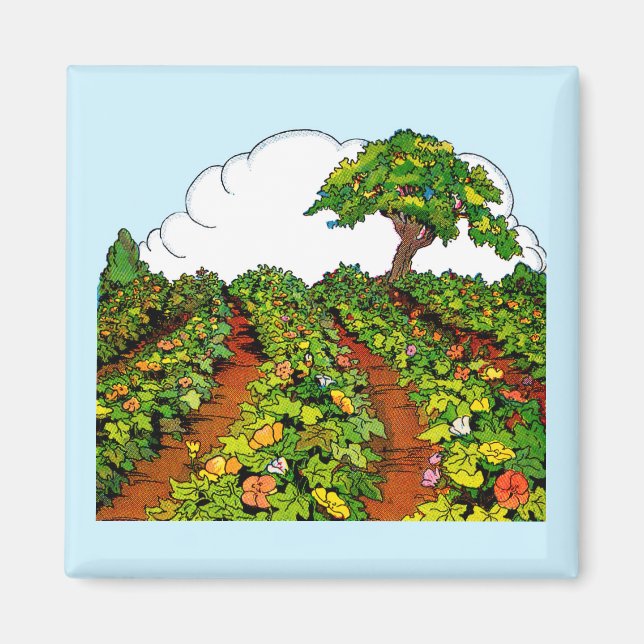 1920s garden print magnet (Front)