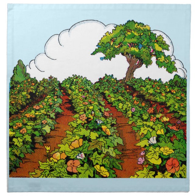 1920s garden print napkin (Front)