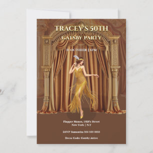 1920s Gatsby 50th Birthday Invitation