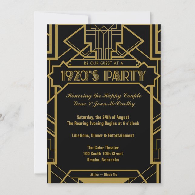 1920's Gatsby Invite (Front)