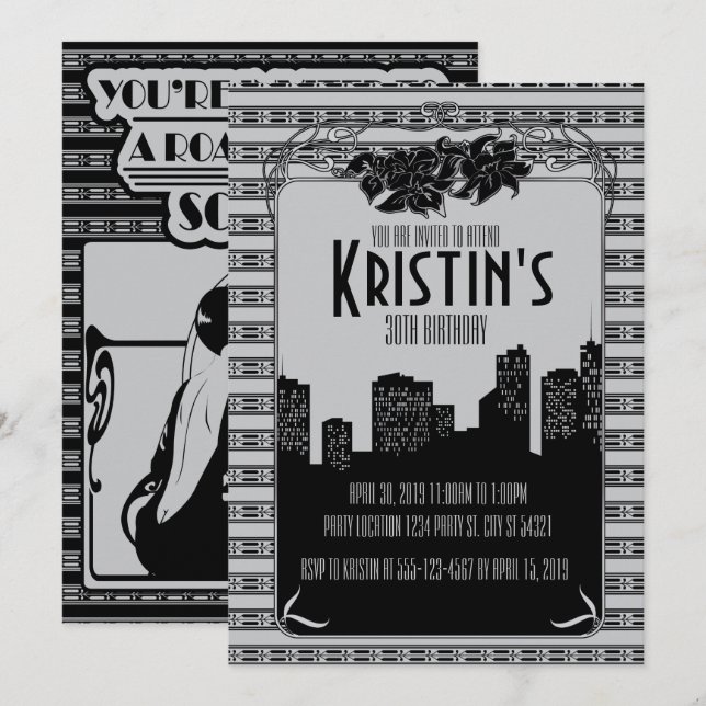 1920's, Gatsby Party Invitations (Front/Back)