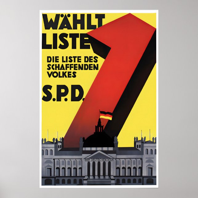 1920s German Election Poster SPD Labour Party (Front)