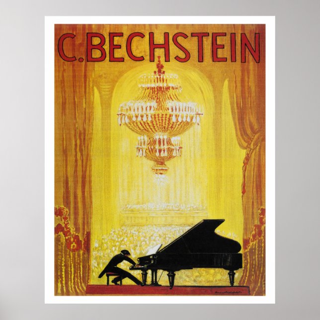 1920s German Piano Advertisement Poster (Front)