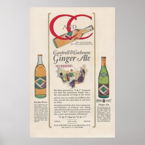 1920s Ginger Ale Ad Poster
