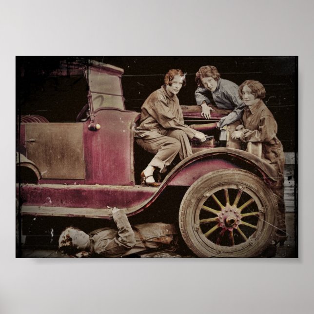 1920's Girl Auto Mechanics Poster (Front)