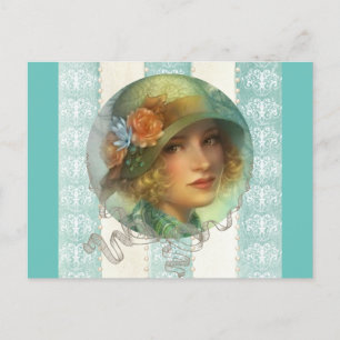 1920's girl postcard