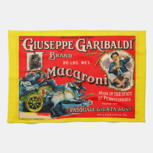 1920s Giuseppe Garibaldi macaroni label Kitchen Towel