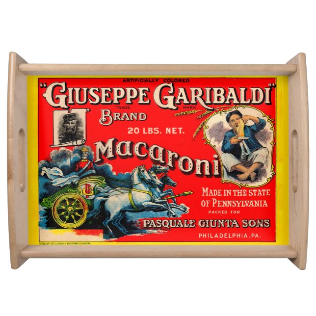 1920s Giuseppe Garibaldi macaroni label Serving Tray (Front)