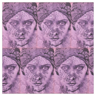 1920s Gloria Swanson in lavender print Fabric
