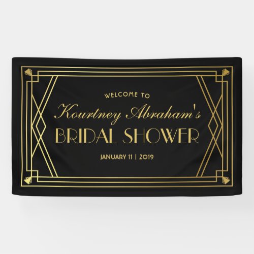 1920s Great Gatsby Art Deco Bridal Shower Banner