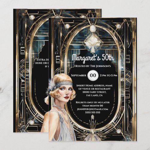 1920's Great Gatsby black gold twenties flapper