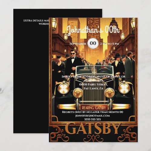 1920's Great Gatsby cadillac car movie poster