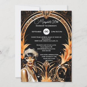 1920's Great Gatsby flapper girl retro themed Invitation
