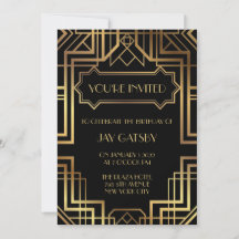 1920s Great Gatsby Themed Art Deco Invitation