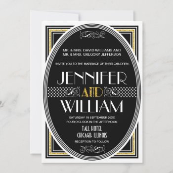 1920's Great Gatsby Wedding Invitations by PineAndBerry at Zazzle