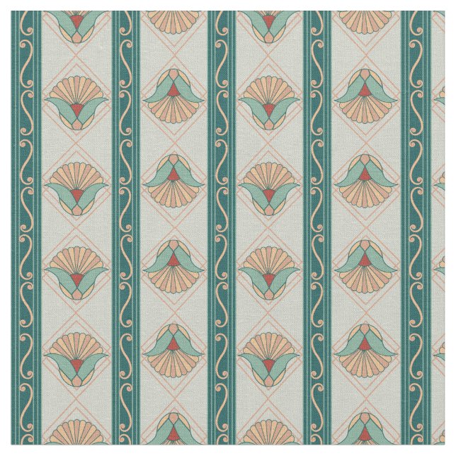 1920s Green Stripe Fabric (Close Up)