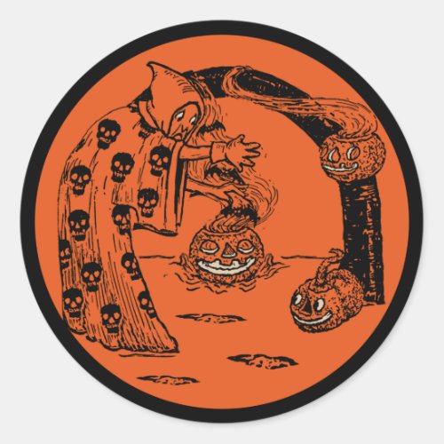 1920s Halloween Conjuring Spectre Classic Round St Classic Round Sticker