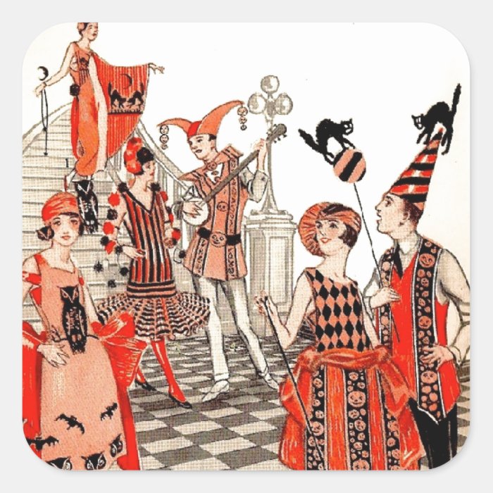 1920's Halloween Costume Party Square Sticker