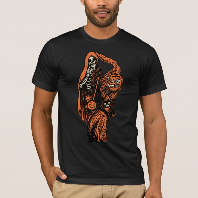 1920s Halloween Shrouded Skeleton T-Shirt (Front)