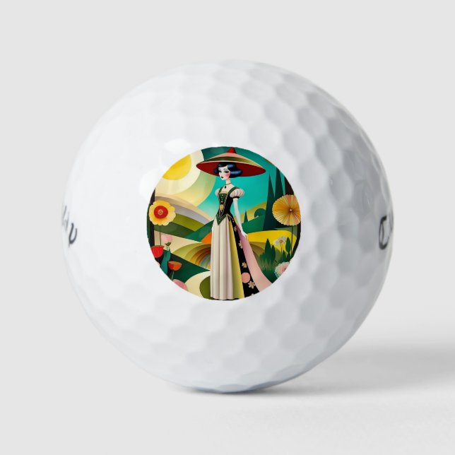  1920s. Haute couture vintage fashion Golf Balls (Front)