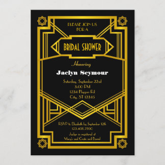 1920s Hollywood Style Bridal Shower Invitation