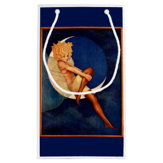 1920s hosiery ad beautiful woman on the moon small gift bag