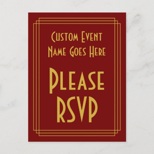 1920s Inspired Style Please RSVP Postcard