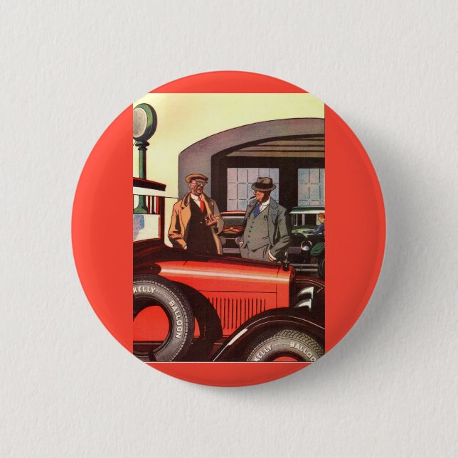 1920s Kelly Springfields tire ad - another one Button (Front)