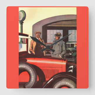 1920s Kelly Springfields tire ad - another one Square Wall Clock
