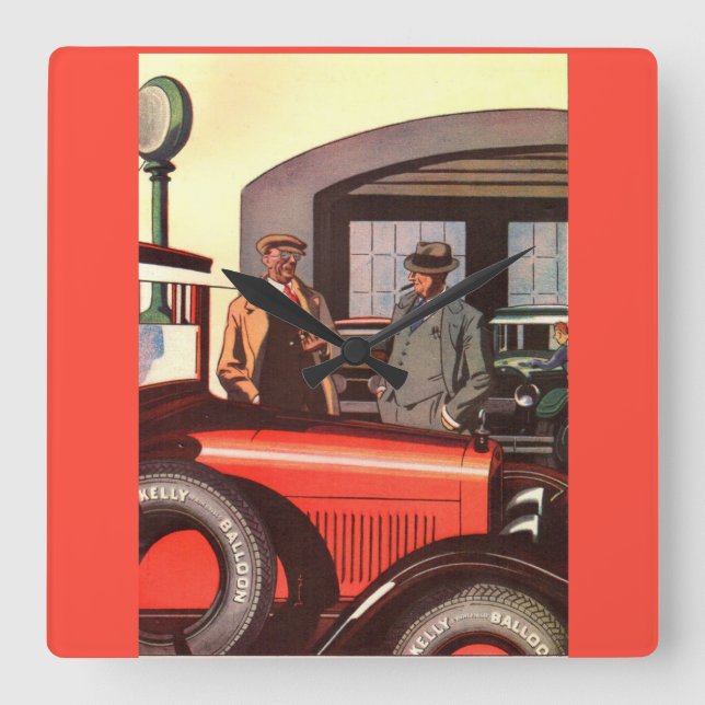 1920s Kelly Springfields tire ad - another one Square Wall Clock (Front)