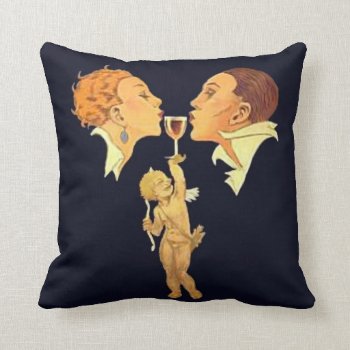 1920's Kiss Throw Pillow