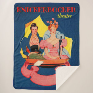 1920s Knickerbocker Theatre playbill cover print Sherpa Blanket