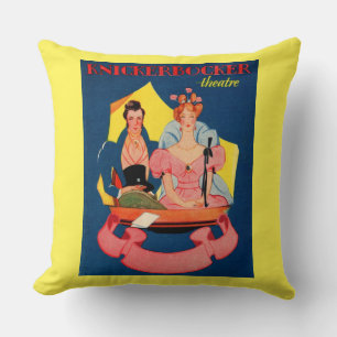 1920s Knickerbocker Theatre playbill cover Throw Pillow