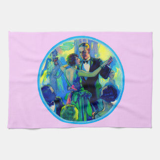 1920s lady and gentleman on the dance floor kitchen towel