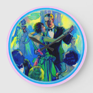 1920s lady and gentleman on the dance floor large clock
