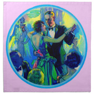 1920s lady and gentleman on the dance floor napkin