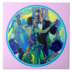 1920s lady and gentleman on the dance floor tile