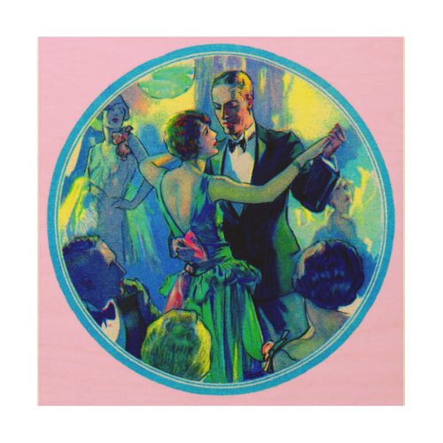 1920s lady and gentleman on the dance floor wood wall art