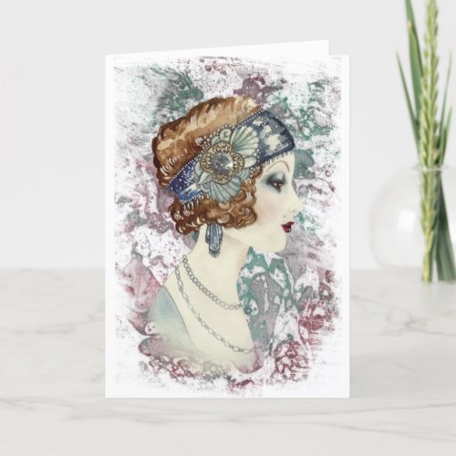 1920s lady greeting card