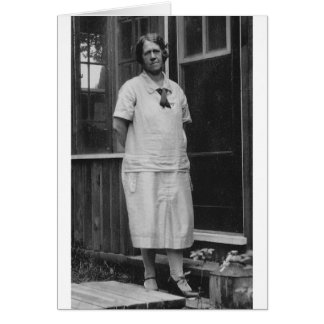 1920's Lady standing outside of building Cards