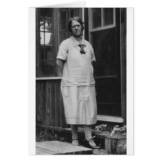 1920's Lady standing outside of building Cards (Front)